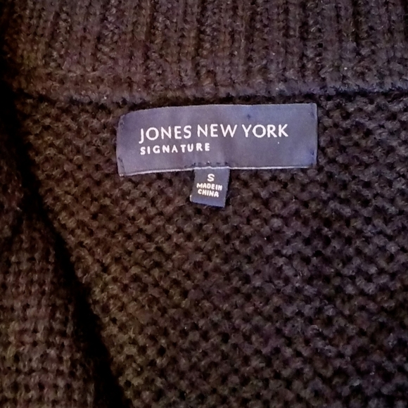 Jones New York signature black knit zip up sweater,  Small - Picture 7 of 8